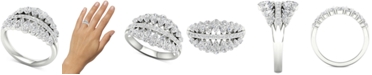 Macy's Diamond Triple Row Pear-Cut Statement Ring (1-5/8 ct. t.w.) in 14k White Gold